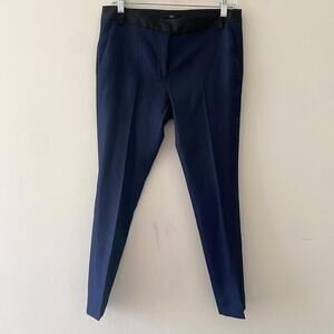 TIBI navy Mid-rise straight leg trousers